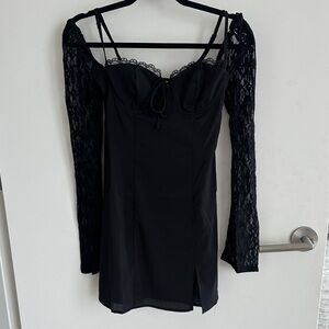 Princess Polly Elegant Black Long Sleeve Dress